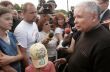 Jarosław Kaczyński na terenach dotkniętych powodzią w woj. małopolskim - 7 czerwca 2010